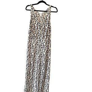Leith Sleeveless Crop Jumpsuit‎ Leopard Print Casual Summer Romper One Piece S S